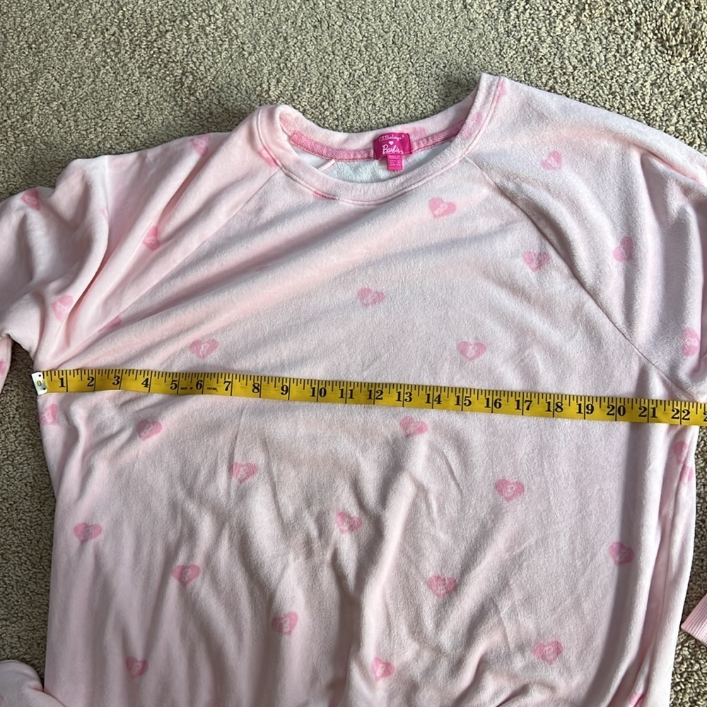 P.J.Salvage X Barbie collab large light pink heart velour jogger set. - Picture 11 of 16
